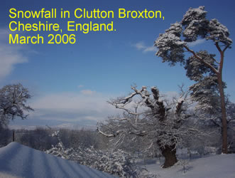 Snowfall in Clutton Broxton, March 2006