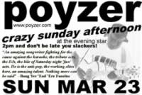 Gig Poster for Singer Singer Darren Poyzer, live in Brighton