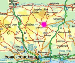 Glenville and Cork map
