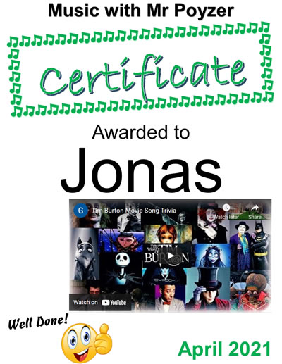Certificate April 2021