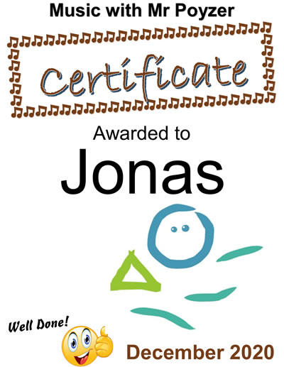 December 2020 certificate