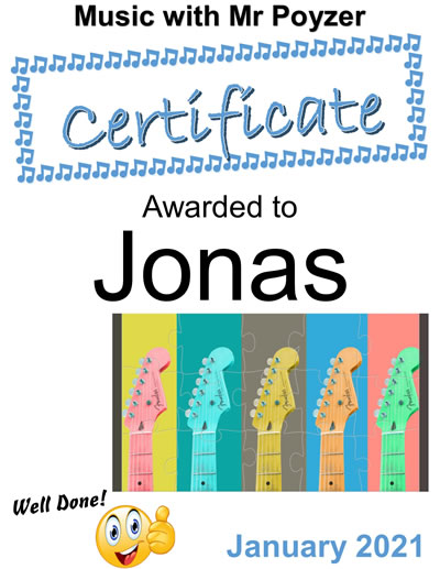 Certificate January 2021