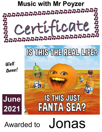 Certificate June 2021