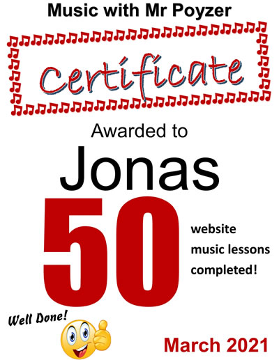 March 2021 certificate