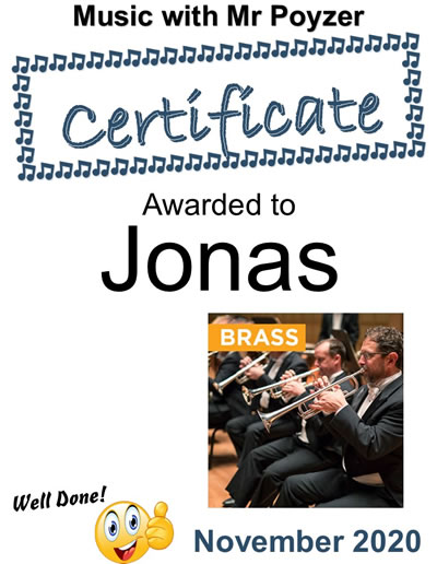 November 2020 certificate