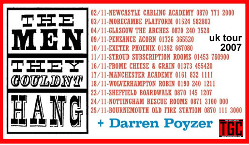 The Men The Couldn't Hang + Darren Poyzer, UK Tour