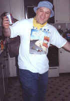 Darren Poyzer in BBQ mode, with beer can!