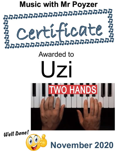 November 2020 certificate